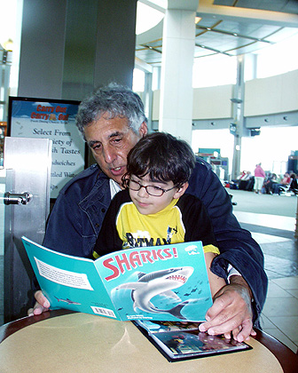 reading at the airport 